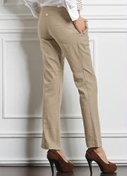 calça areia com fecho duplo